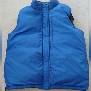 Kids Reversible Lands End Goose Down Puffer Vest.  Size M Blue/Black. (FL)
